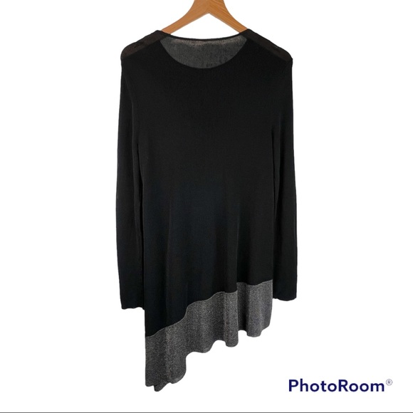 Eileen Fisher Asymmetrical Tunic Sweater Top M Black - Picture 5 of 7